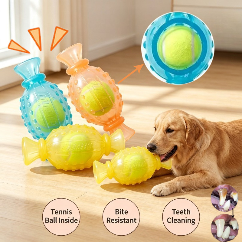 Interactive Squeaky Plush Dog Toy - Pet Dog Chew Toy Squeaky Bite-resistance