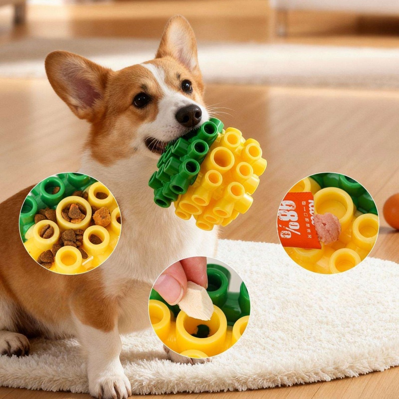 Puppy Pet Supplies Square Food - Rubber Treat Dispensing Dog Toy 评论和价格