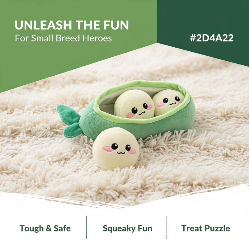 1Pc Small Dog Pea Pod Plush To - Interactive Squeaky Plush Dog Toy 评论和价格