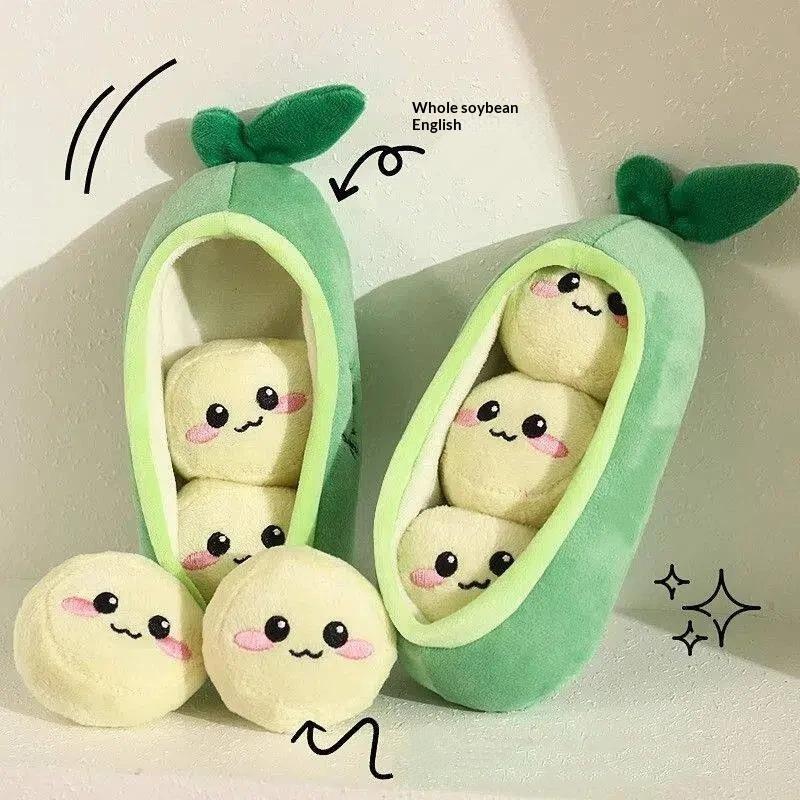 1Pc Small Dog Pea Pod Plush To - Interactive Squeaky Plush Dog Toy 评论和价格