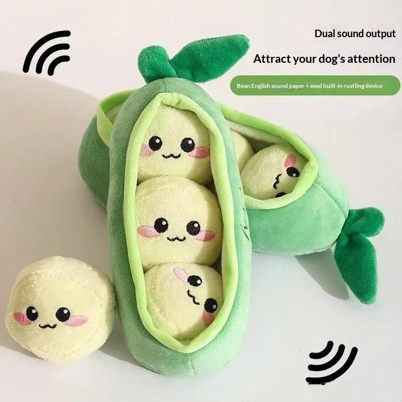 1Pc Small Dog Pea Pod Plush To - Interactive Squeaky Plush Dog Toy 评论和价格
