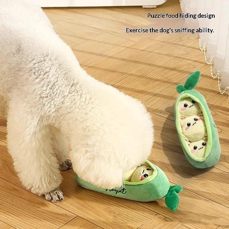 1Pc Small Dog Pea Pod Plush To - Interactive Squeaky Plush Dog Toy 评论和价格