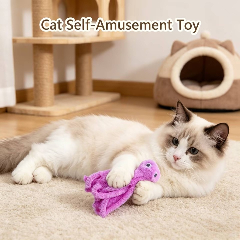Cute Octopus Plush Cat Toy Bit - Interactive Squeaky Plush Dog Toy 评论和价格