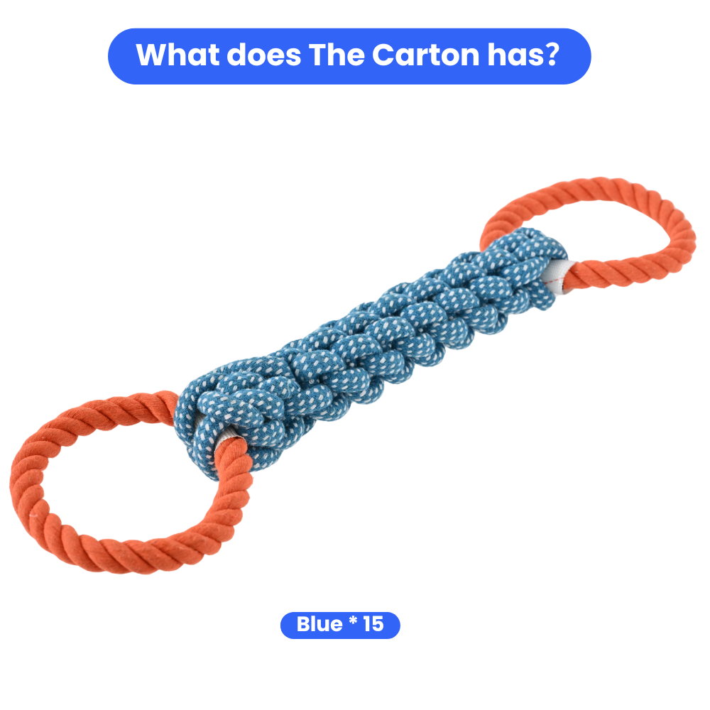 15PCS/Carton Double Ring Cotto - Dog Rope Toy Aggressive Chewers 评论和价格