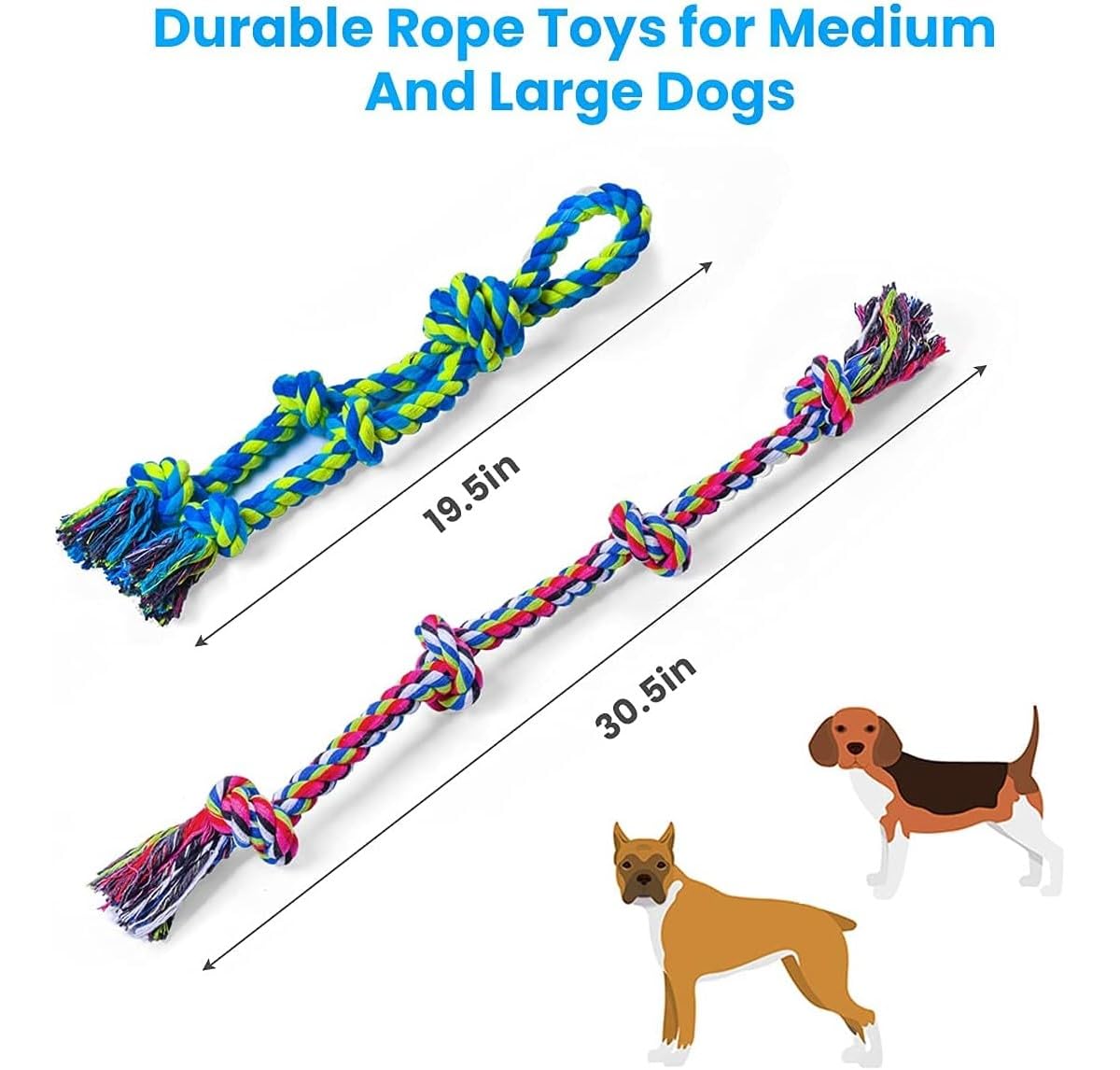 Tough Rope Dog Toys for Large  - Dog Rope Toy Aggressive Chewers 评论和价格