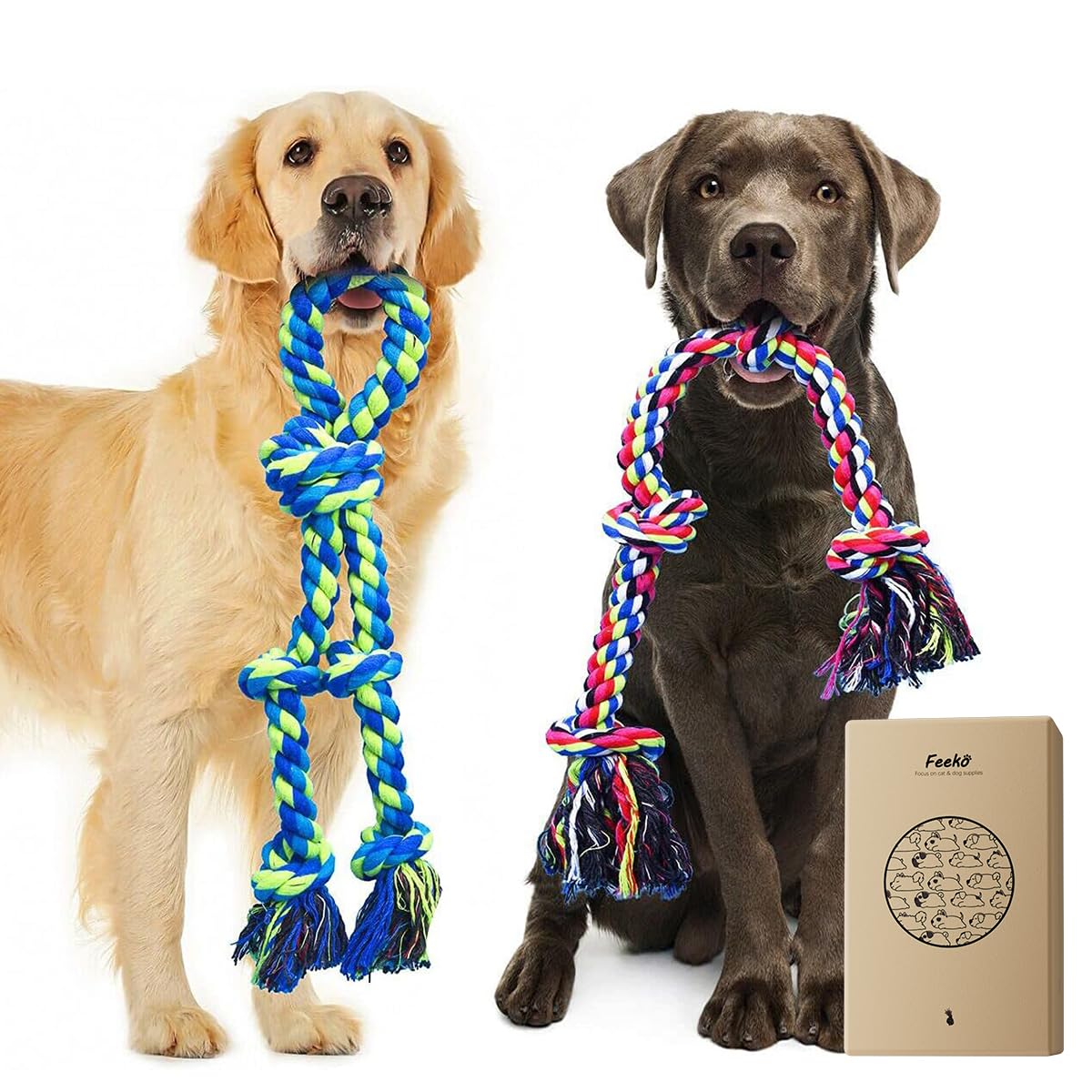 Tough Rope Dog Toys for Large  - Dog Rope Toy Aggressive Chewers 评论和价格