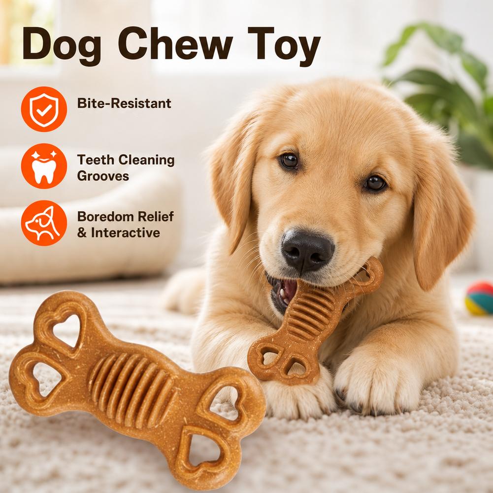 Indestructible Dog Chew Toy Bo - Teeth Cleaning Dog Chew Bone 评论和价格